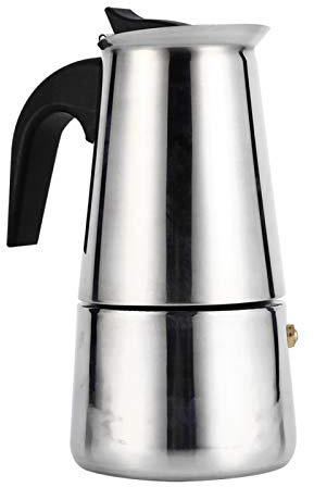 Tyenaza Espressokocher, Mokkakanne, Perkolator Italienische Kaffeemaschine, 100/200/300ml/450ml, Klassischer Kaffeebereiter, Edelstahl, Geeignet für den Heimbürogebrauch(200ml)
