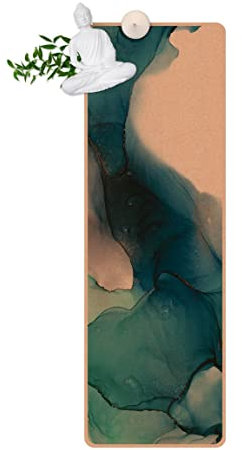 Bilderwelten Yogamatte Kork - Ozeantropfen Türkis mit Gold, Größe HxB: 61x183 cm
