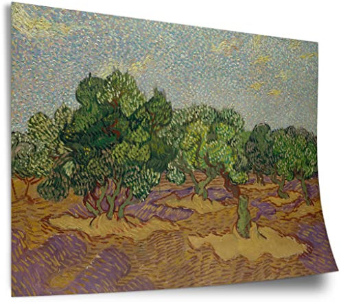 Printistico Poster Vincent van Gogh - Oliven-Bäume II Kunstdruck ohne Rahmen, Wandbild - A4, A3, A2, A1, A0, XXL - Wohnzimmer, Schlafzimmer, Küche, Deko