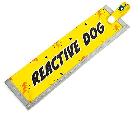 dogkit REACTIVE DOG Space Awareness Sleeve for Reactive Nervous Dogs, Reflective, Waterproof, Double Sided Slip-on for the Dog Lead