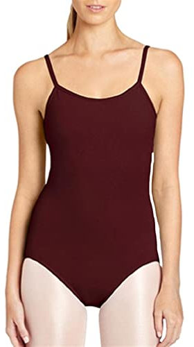 Lifup Damen Ballettanzug Ärmelloses Body Gymnastikanzug Ballett Trikot Einteiler Bodysuit mit Spaghettiträger Weinrot L