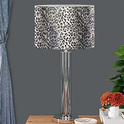 Poceacles Großer Lampenschirm, 43,2 x 43,2 x 26,4 cm, UNO Trommel-Lampenschirm, zylinderförmig, Leopardenmuster, Kunststoff-Lampenschirm für Tischlampe, Stehlampe, Hängelampe