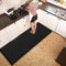 Waterproof Runner Rug for Kitchen Floor - Black, 60 x 180 cm - Heavy Duty Waterproof PVC Backing Dirt Grabber Entrance Welcome Carpet Mat