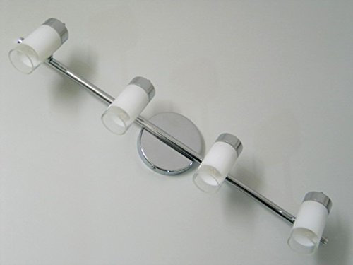 Dapo Strahler-Spot-Leuchte 4 flg. Chrom mit Glasschirm Fassung 4 x G9 Decken-Wand-Lampe (4- Flammig)