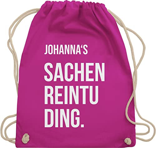 Turnbeutel Rucksack - Taschen - Damen - Sachenreintuding mit Name personalisiert I Sachen Reintu Ding Name | Stoffbeutel mit Spruch - Unisize - Fuchsia - personalisierter sportbeutel