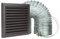VENTS Cooker Hood Duct Vent Kit, 150mm (6-inch) Diameter. Brown Louvered Grille with Insect Fly Mesh, 2 Jubilee Clips, 3 Meters Semi-Rigid Metal Aluminium Ducting