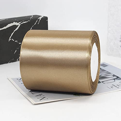 ZYOOO 10cm * 22m Satinband Gold Breit - Schleifenband Geschenkband zum Hochzeit Geschenk Dekoration