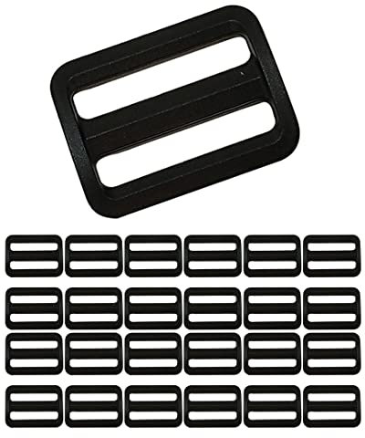 6 fibbie per zaini, scegliere dimensioni e colore, fibbie in plastica, spilla in polipropilene, chiusura e rondella per zaino, chiusura per borse, chiusura a zaino, (6 x 20 mm, rondella nera)