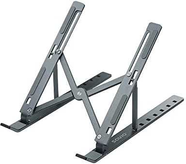 SAVIO Laptop Ständer Höhenverstellbar 240x160x150 mm - Laptop Stand zum Gerät 15,6 Zoll - Laptopständer - Laptop Erhöhung für Schreibtisch - 7-stufige Winkeleinstellung (0-40°)