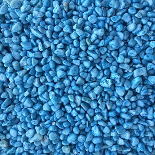 Yusee Fish Tank Aquarium Gravel Substrate Coloured, Mixed and Natural Aquatic Decorative Small Stones Pebbles Ideal for Plants (10KG, Light Blue)