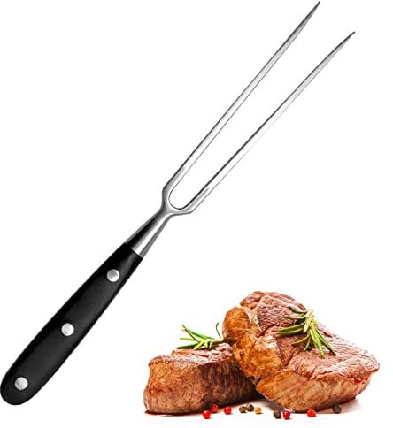 TNSLAND Tenedor para trinchar, Chuleton acero inoxidable, Tenedor de carne de acero inoxidable con mango, 30 cm tenedor de trinchar barbacoa servir cocina para barbacoa, cocina, pavo, asado y cena