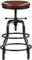 Yaheetech Tabouret de Bar Industriel en Similicuir Tabouret Haut Rond Réglable en Hauteur avec Deux Repose-Pieds Tabouret de Comptoir pour Cuisine Restaurant Design Néo-rétro Marron