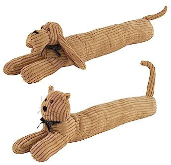 J-Line Boudin De Porte Chien/Chat Textile Caramel Assortiment De 2 - 2 unités