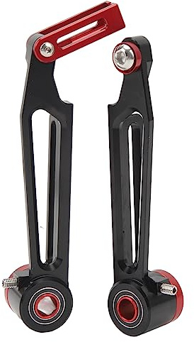 Asixxsix Fahrrad-Bremszangen-Sets, Ultraleichte V-Bremse aus Aluminiumlegierung, Verschleißfestes Gummi-Bremsleder, Zusammenklappbarer V-Bremsgriffhebel für Fahrrad, Radfahren, Umbauzubehör