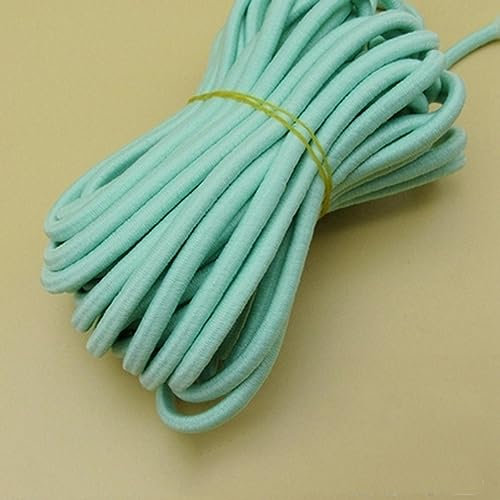 5/10/20M 5mm Color grueso cuerda elástica banda de goma cuerda redonda bandas de resorte DIY cuerdas para la cabeza cinturón accesorios de costura-12 aguamarina, 5mm, 20 metros