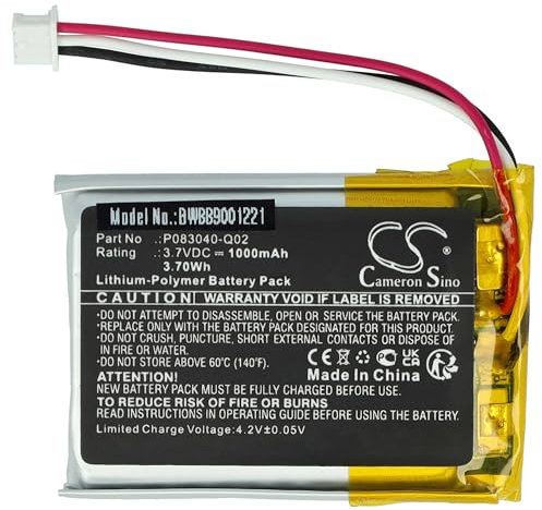 vhbw batteria sostituisce AKG P083040-Q02 per auricolari cuffie wireless (1000mAh, 3,7V, Li-Poly)