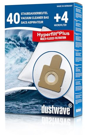 Dustwave® Lot de 40 sacs d'aspirateur pour Hoover TFP 2015 FreeSpace Evo - Microfibre non-tissée multicouche avec fermeture hygiénique - Fabriqué en Allemagne