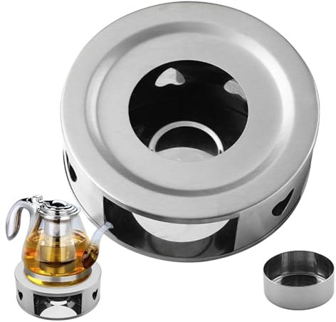 Teelicht-Kerzen-Herd, Edelstahl-Teekannenwärmer mit Teelichthalter, rostfreier Outdoor-Herd, Teewärmer für Teekanne, Kerzenflamme Kochen für Zuhause, Küche, Camping