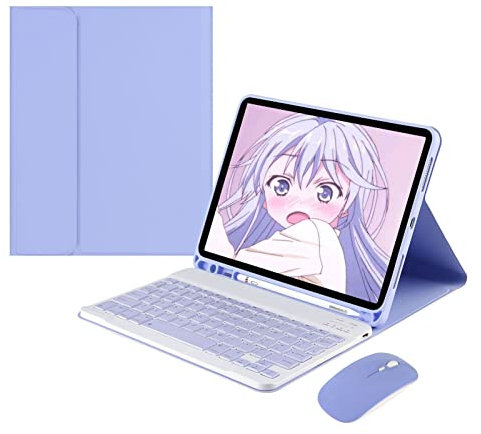 ZKAIAI Funda con Teclado para iPad Pro 12,9, Estuche Portátil Delgado con Portalápices para iPad Pro 12.9 6./5./4./3 Gen, Español QWERTY Teclado Desmontable Inalámbrico con Ratón Bluetooth