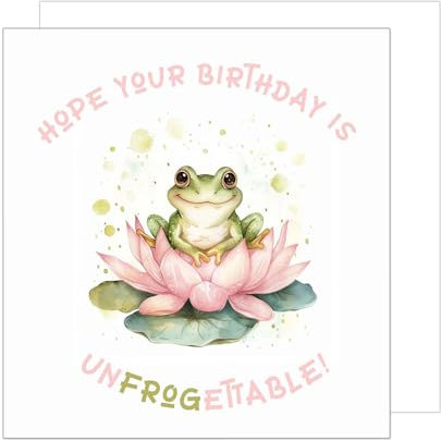 Edition Seidel Premium quadratische Geburtstagskarte mit Umschlag. Glückwunschkarte mit Spruch Happy Birthday Billet Karte für Frau Kids Mädchen Frosch Humor (GQ232 SW024)