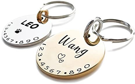 Encantador Símbolos Etiquetas de Chapa Identificativa Perro y Gato de Mascotas Personalizada Grabada Chapita para Placa Identificativa Collar Perros Accesorios Personalizado Pequeño Latón Brillante