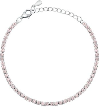 CHRIST Damen-Armband 925er Silber, recycelt Zirkonia One Size, Rosa 32027309