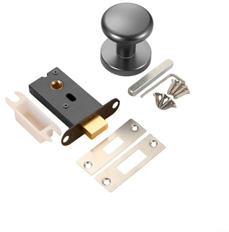 Verrou de porte invisible, serrure latérale unique avec clé pour chambre à coucher, salle de bain, bureau (gris)