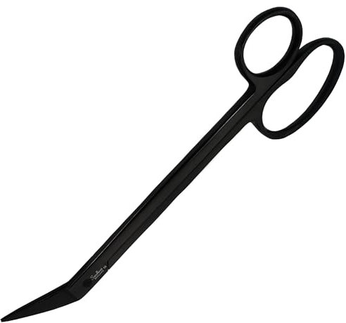 Long Handled Toenail Scissors for Toe Nails, 19cm Angled Tip Long Handled Nail Scissors for Toenails, Heavy Duty Long Handled Toenail Clippers for Thick Nails, Podiatry Tools for Ease (Black)