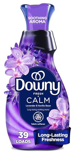 Downy Ultra Soft Fabric Softener Liquid, Calm, Lavender and Vanilla Bean, 26 fl oz, 39 Loads