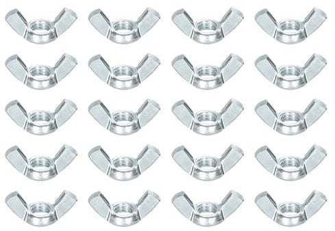 sourcing map 3/8-16 Wing Nut 20 Pcs, Carbon Steel Butterfly Wing Nuts Fasteners Parts Hand Twist Tighten Wing Nuts for Machinery Electronic Equipment DIY, White