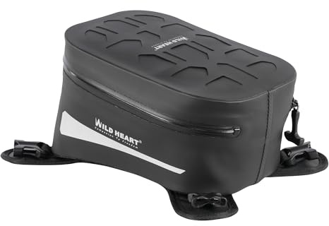 WILD HEART Motorrad-Tanktasche ist kompatibel mit den meisten Motorrad-Outdoor-Fahrzubehör (Schwarz)