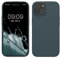 kwmobile Handyhülle für iPhone 15 Hülle, für iPhone 15 Case - Hülle Silikon - kabelloses Laden - Dunkler Schiefer