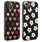 Coalbooliy 2 pezzi Cover per Apple iPhone 13 6,1, Nero Custodia Aesthetic Fiore Amore Motive Donne Design Cellulare Silicone Bumper Fotocamera Protezione Case per Ragazze, 01