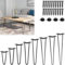 SUBTLETY 4 Stück Haarnadel Tischbein DIY Möbelfüße mit Bodenschoner und Schrauben 2-Stange Stahl Haarnadelbeine Austauschbare Möbelbein Hairpin Legs für Tisch, Stühle, Schrank & Sofa (45cm)