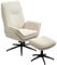 HOMCOM Relaxsessel mit Hocker 360°Drehbarer Fernsehsessel mit Liegefunktion TV-Sessel mit Cord-Optik, Ruhesessel für Wohnzimmer, Schlafzimmer, Beige