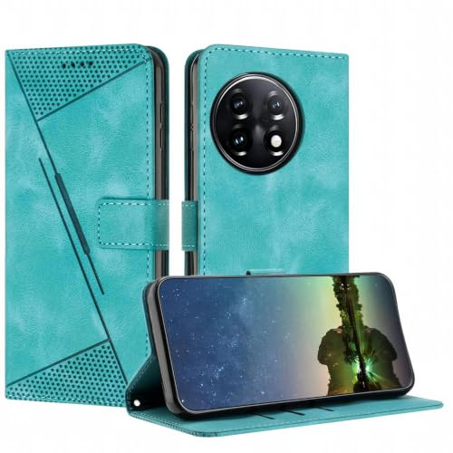 Mo-Beauty Handyhülle für OnePlus 11, PU Leder Brieftasche Klapphülle Magnetic Magnet Standfunktion Kartenfach Schutzhülle für OnePlus 11 - Hellblau