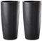 Tecnokit Vaso per Piante da Interno ed Esterno Design Moderno con Effetto Cemento Mandorla e Antracite Fioriera Alta con Sottovaso Erba Musa Matte, colore Antracite, 2 pezzi cm 35x90.