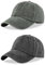 FUIPVGI 2 Stück Unisex Baseballkappe Herren und Damen, Gewaschene Baumwolle Verstellbar Baseball Caps, Vintage Outdoor Running Golf Tennis Freizeit Kappe Sonnenmütze (Schwarz, Militärgrün)