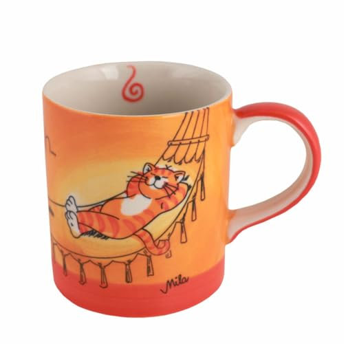 440s Mila Keramik-Becher Oommh Katze Ruhepause | MI-80306