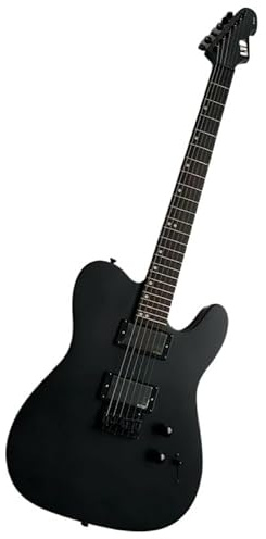 Maßgeschneiderte E-Gitarre, Mahagoni, schwarz matt, EMG-Tonabnehmer, roter und Rand