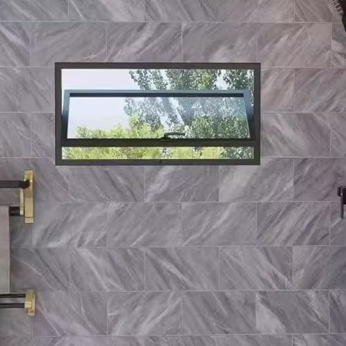 AYHARYLH Ventana De Aluminio, Ventana Abatible Giratoria, For Ventilación Doméstica con Rotación De 360°,for Cobertizos, Gallineros, Invernaderos Y Garajes(Nero,50x30cm)