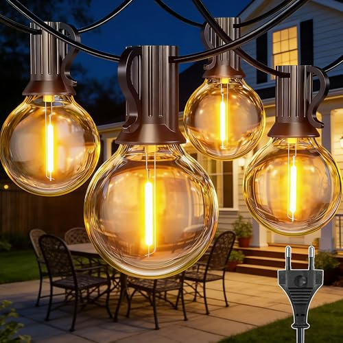 HeiPard Lichterkette Außen Strom 13M 20+2 G40 LED Glühbirnen