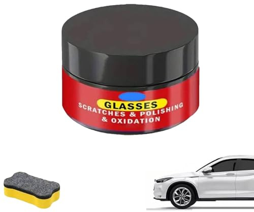 Glaskratzer Entferner,Glas Wiederherstellung und Reparatur Set,Auto Kratzer Entferner Auto,Steinschlag Reparaturset Windschutzscheibe,Fahrzeug Windschutzscheibe Remover Schwamms,Glas Polierpulver (1)