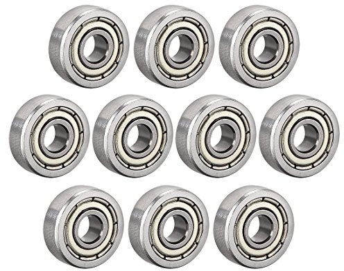 sourcing map 10 Stück 604ZZ Kugellager Doppelschild 4mmx12mmx4mm Kohlenstoffstahl Z1