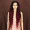 Style Icon Perücke mit Filmansatz Super Lange Lace Front Wigs für Frauen Kunsthaar Wasserwelle Perücken mit Mittelscheitel Damen Wig 76cm Kunstfaser synthetische Faser (TT1B/530)