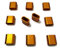 Textilband Verschluss Aluminium Gold - 10 Stück - Flach