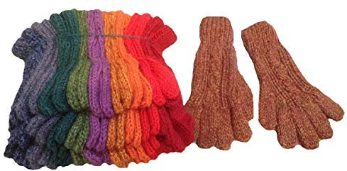 Alpacaandmore Paket 10 Damen Handschuhe Alpakawolle Handgestrickt