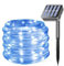 EHOFUN 100LED Rope Lights Outdoor, Waterproof 39FT 8Mode Solar Powered 8Mode Tube Strip Light Copper Wire Fairy String Lights for Garden Yard Party Wedding Christmas Decoration(Blue)