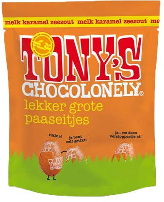 Tony's Chocolonely - Ostereier Vollmilchschokolade Karamell Meersalz - 178g