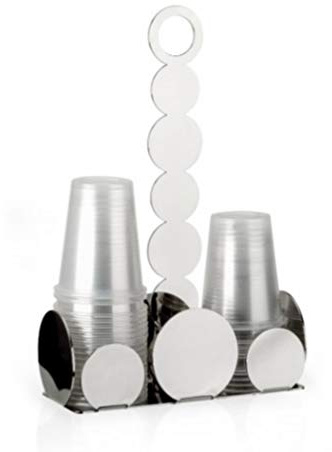 ELLEFFE DESIGN Porta Bicchieri Acciaio Inox 18/10 CM.20X8 H.30